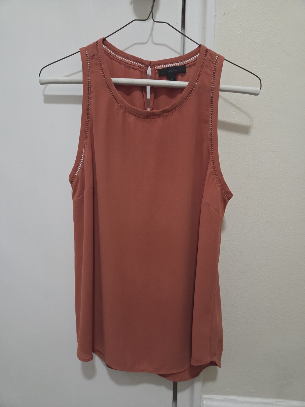 JCrew Drapey top with ladder trim